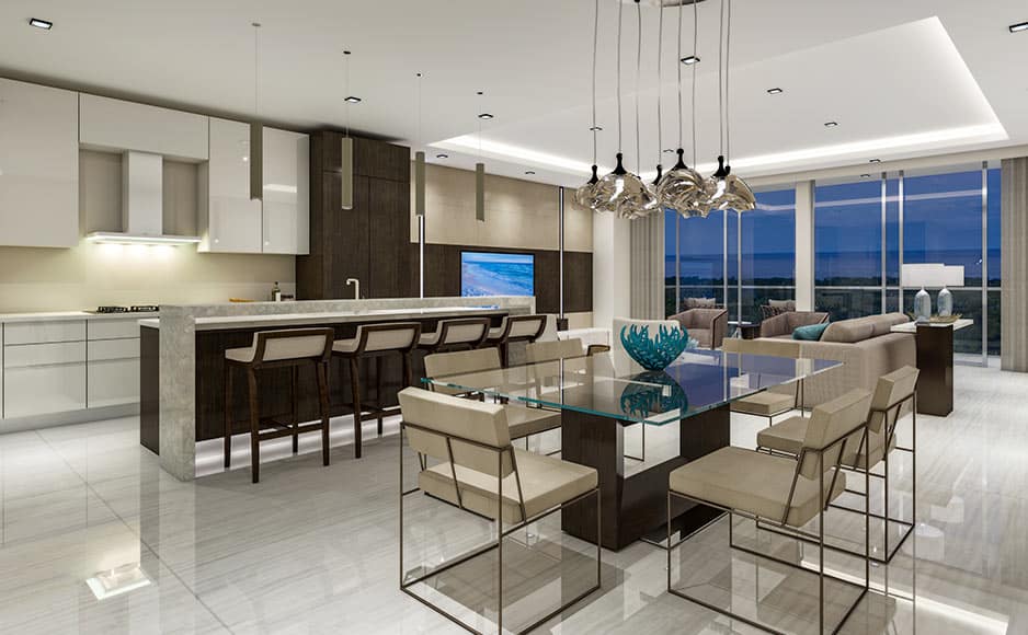 Mandarin Oriental Residence Open Kitchen and Dining