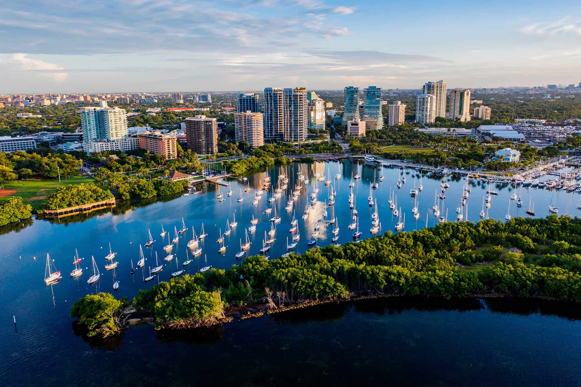 Exterior view of Four Seasons Private Residences Coconut Grove with bay views