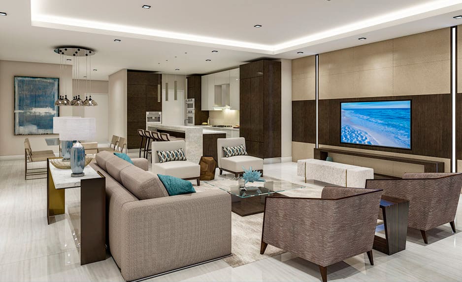 Mandarin Oriental Living Room and Kitchen