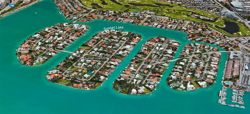 Sunset Islands - Gated Communities in Miami Beach