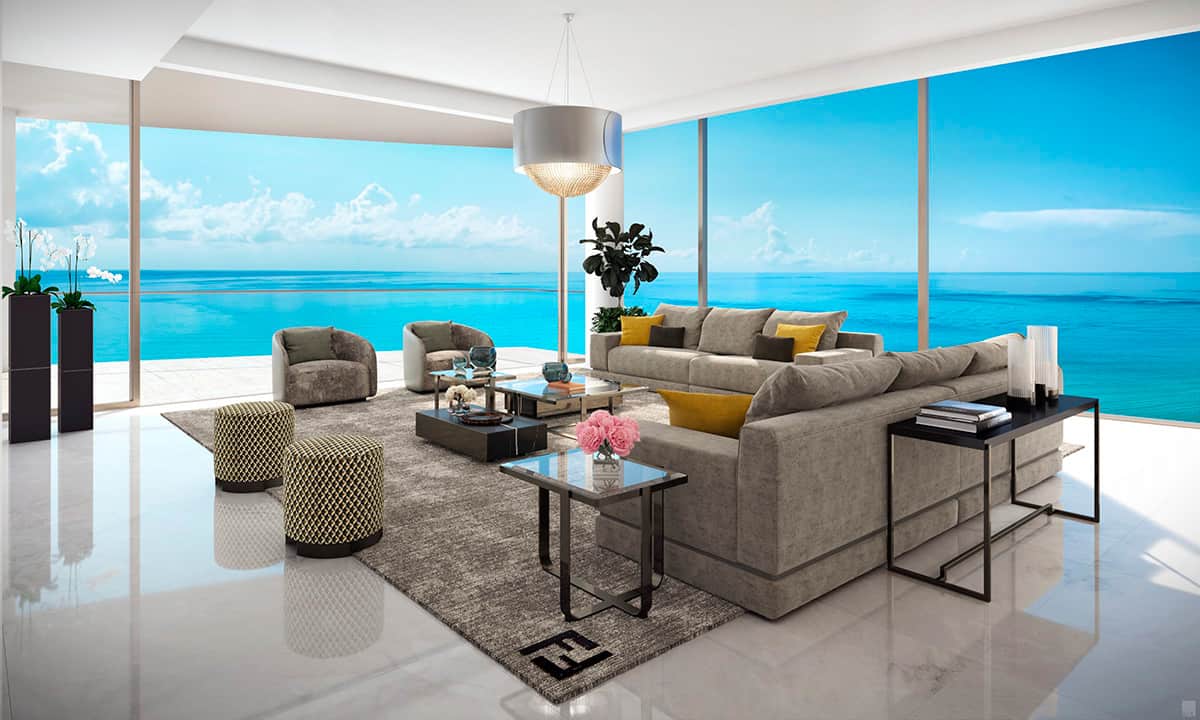 The Estates at Acqualina Living Room