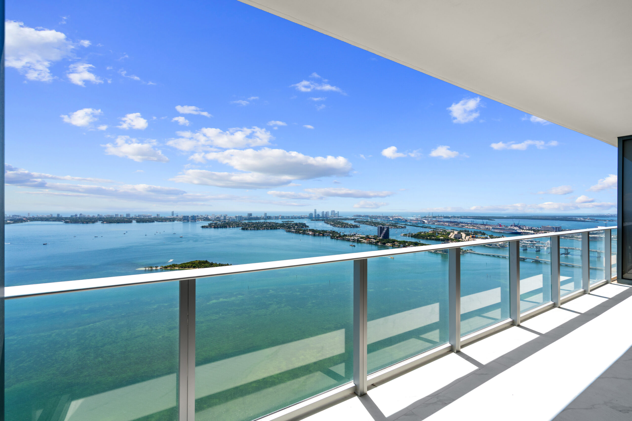 Aria Reserve Miami Unit 5206 Skyview balcony overlooking Biscayne Bay
